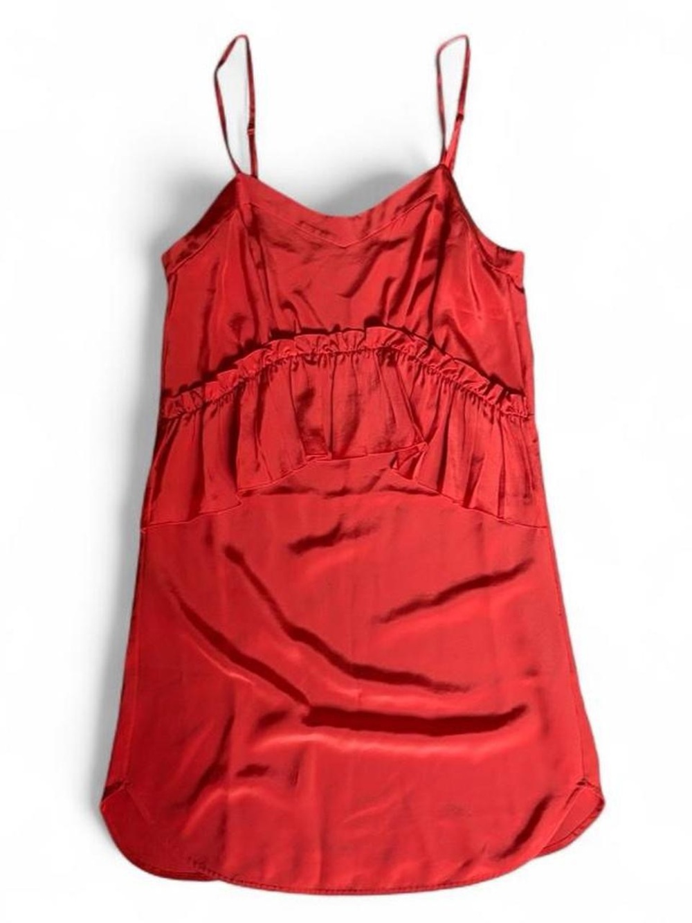 Stella McCartney red orange silk slip dress